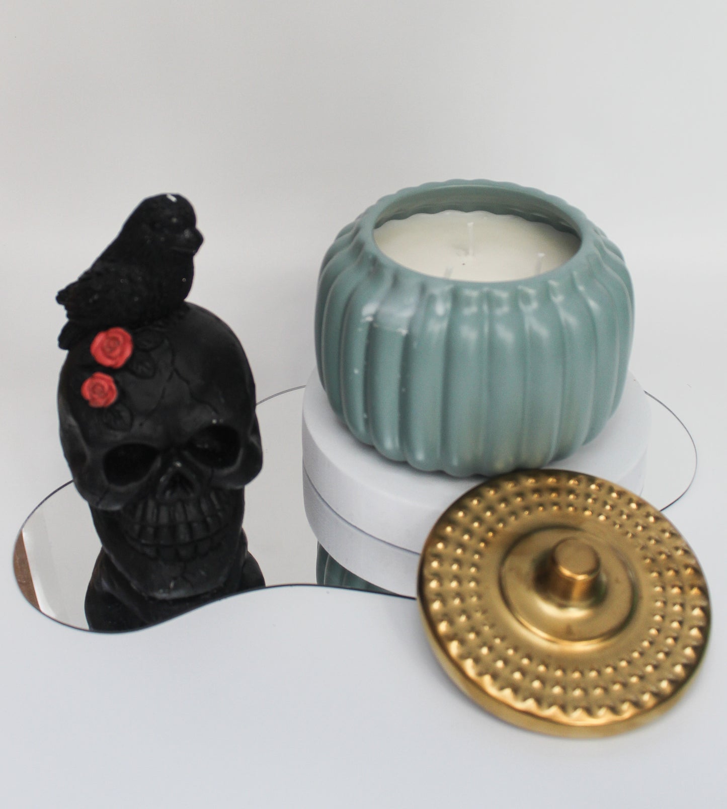 Teal 24oz Three wick Pumpkin Candle