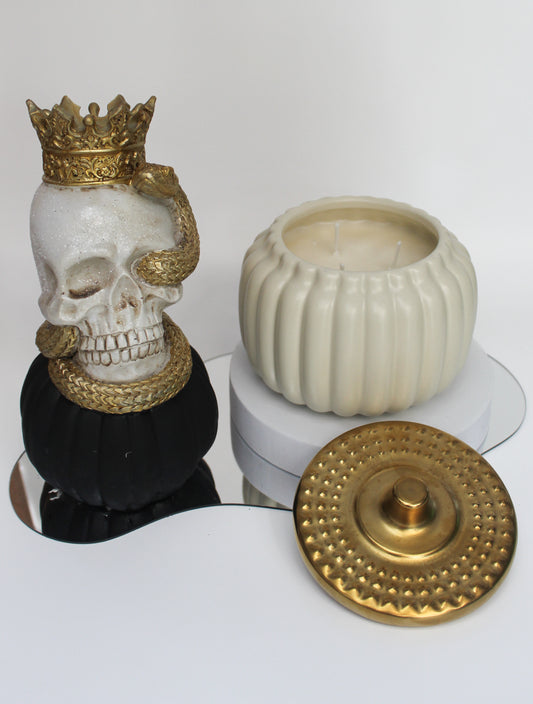 Ivory 24oz Three wick Pumpkin Candle